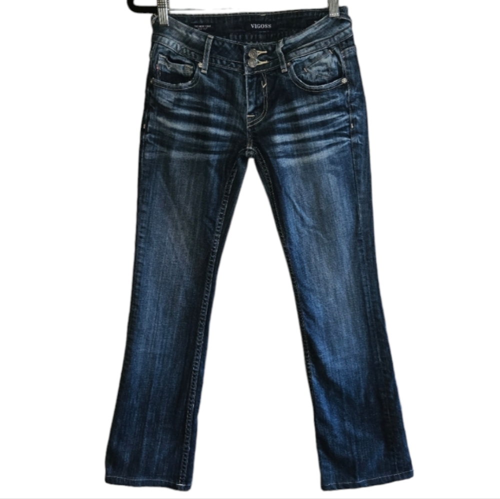 Vigoss Jeans Women's Size 25 The New York Bootcut Denim Flap Pockets Low Rise
